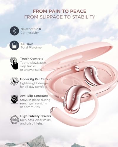 開放型イヤホン 耳掛け 最大36時間再生 オープンイヤー イヤホン Bluetooth 6.0 耳を塞がない ワイヤレス 快適装着感 開放型 ワイヤレスヘッドホン ランニング スポーツ 通勤/通学