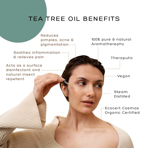 Phool Tea tree oil - Essential oil Tea tree for Acne, Skin and Hair dandruff, 100% Pure Cosmos Organic and Ecocert Certified - User Manual and... - Image 4