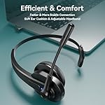 Bluetooth Headset with USB Dongle for Computer, Single-Ear Wireless Headset with Noise Cancelling Microphone for Office & Truckers, Bluetooth V5.2 with Mute Button for Work - Image 3