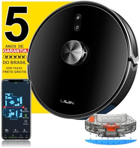LILIN X6 Robô aspirador de pó com Navegação LiDAR, Aspirador de p...