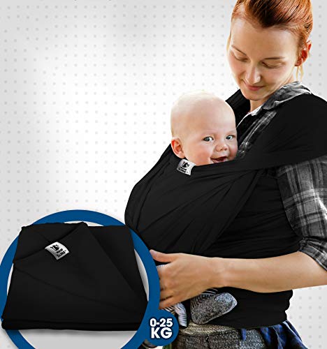 Canguru Wrap Sling Bebê Carregador Carrier Enxoval Passeio (Preto BLACK)