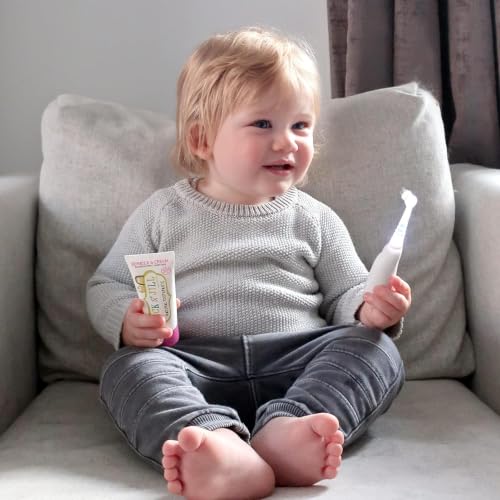 Image of Jack N' Jill Tickle Tooth Sonic Electric Toothbrush Replacement, Set of 2 | Gentle Cleaning, Made for Tiny Teeth, LED Inspection Light, Extra Soft Bristles, For Babies & Kids