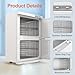 SalonDepot Hot Towel Warmer Professional Double Cabinet, 46L Extra Large Capacity White Color for Spa Beauty Salon and Restaurant