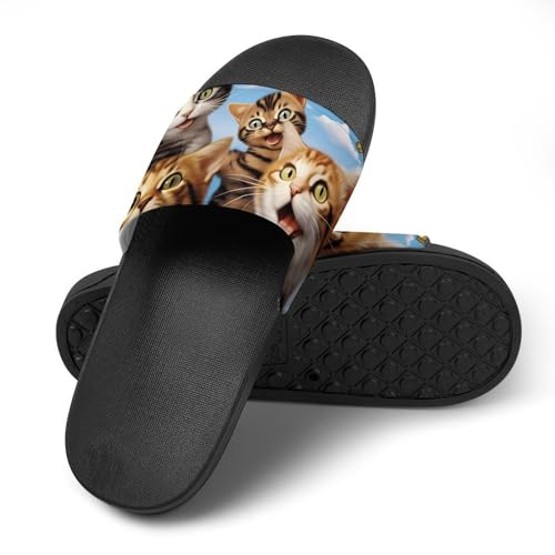 Cute Cats Butterfly Non Slip Slides Sandals for Women Men Quick Drying Shower Shoes for Bathroom Pool Beach4