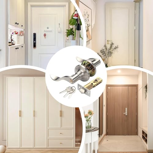 Poignée de porte de style vague avec serrure finition premium - 5