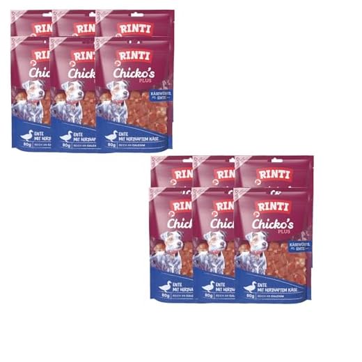 Rinti Chicko Käsewürfel mit Ente | 12x 80g Hundesnack