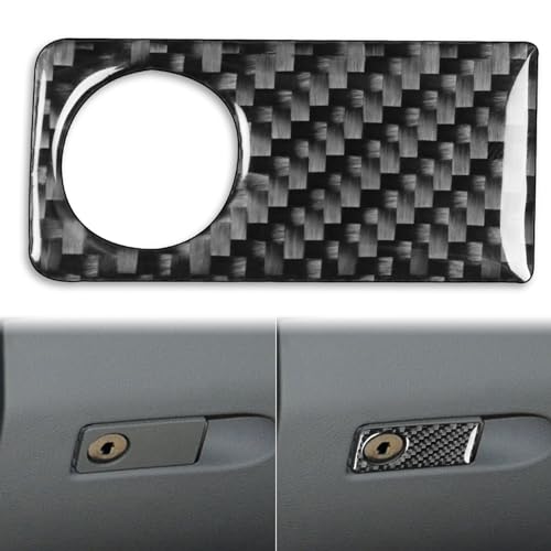 Generic Real Carbon Fiber Glove Box Keyhole Handle Panel Sticker Interior Trim Accessories Compatible with Mercedes Benz C-Class W204 Sedan 2012 2013 2014 Black, BM8111