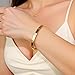 Camhanno Gold Bracelets for Women - Stackable Bangles with Love & Friendship Theme - Stainless Steel Jewelry Gift for Her
