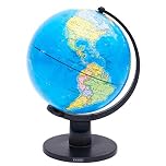 Exerz 25cm World Globe Educational, Political Map Swivel Rotating Desk Earth Globe - Geography Learning Home School Office - Diameter 25cm