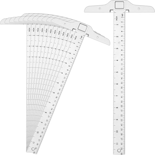 Règle carrée en T Pangda en plastique transparent de 30 cm pour dessin et traçage (Lot de 12)