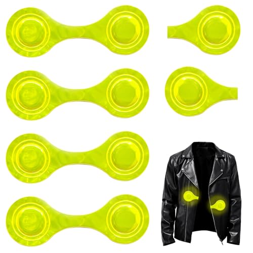 Uzndq 6 Stück Magnetische Reflektoren,Kinder Reflektor,Reflektor Pin Magnet,Reflektierende Ansteckmagnete für Maximale Sichtbarkeit für Rucksack,Jacke,Kleidung,Kinderwagen,Joggen,Fahrrad