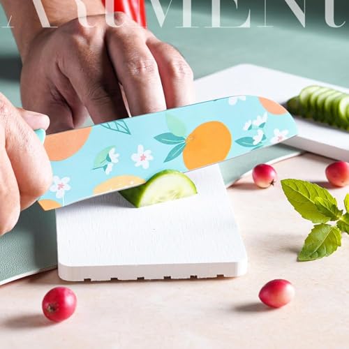 Image of ECOBSY 3 Piece Floral Kitchen Knife Set Stainless Steel - Chef Knife, Utility Knife & Paring Knife with Non-Slip Ergonomic Handle, Ultra Sharp Anti-Rust Blades for Home Kitchen & Restaurant Use