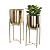 CosmoLiving by Cosmopolitan Metal Indoor Outdoor Planter Dome Large Planter Pot with Removable Stand, Set of 2 Planters 19", 22"H, Gold