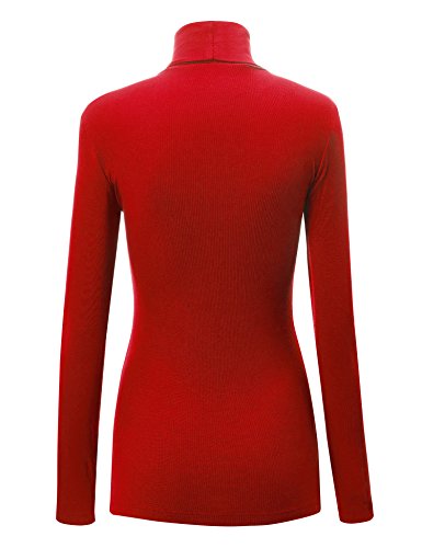 Image of Lock and Love Women's Turtleneck Top Lightweight Long Sleeve Slim Fit Pullover, Soft Rayon Stretch Layering Basic, S-3XL
