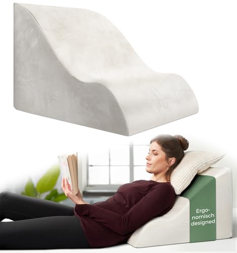 Ergonomisches Lesekissen für Bett und Sofa – Bequemes Rückenkissen mit Memory Foam –...