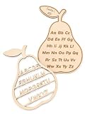 ABC Schild aus Holz inkl. Wandbefestigung - ABC Schild Einschulung - Geschenk Einschulung - Lernhilfe Buchstaben - ABC Tafel Holz