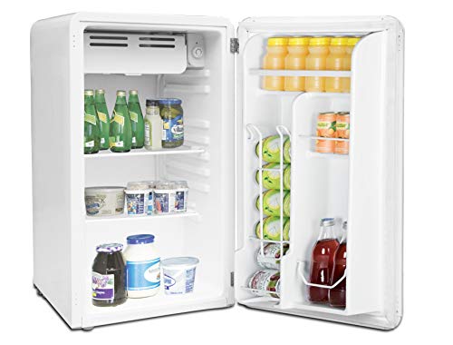 Frigidaire Efr372-White 3.2 Cu Ft White Retro Compact Rounded Corner Premium Mini Fridge #TOP1