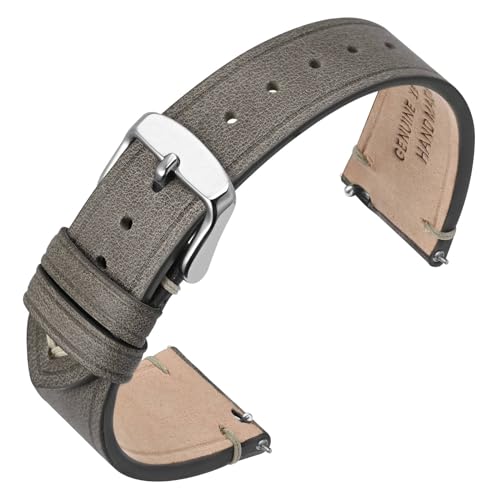 ANNEFIT Slim Watch Straps, Oil Wax Leather Quick Release Replacement Watch Band 18mm 20mm 22mm for Men Women