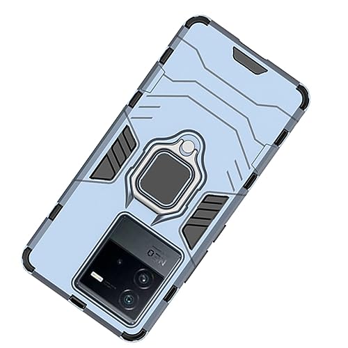 Image of Armor iQoo Neo 6 5G Defender Case | Rotating Ring Holder & Kickstand in-Built | Military Grade Armor | 360 Degree Protection Back Cover for iQoo Neo 6 5G (Blue)