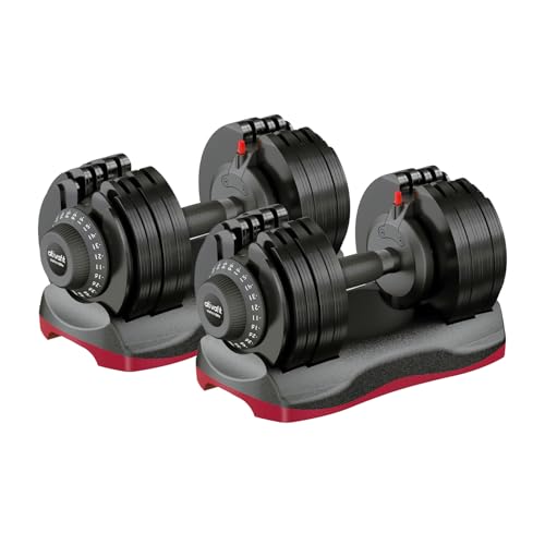 Image of ATIVAFIT Adjustable Dumbbell Set of 2, 5-88LB Quick Dial Free Weights with Double Safety Lock, Anti-Slip Steel Handle & Storage Box, Space Saving Home Gym Equipment for Full Body Strength Training, Suitable for Home Fitness Users