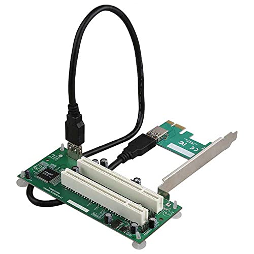 KOQIT Desktop PCI-Express PCI-e a PCI Adaptador Tarjeta PCIe a Dual Pci Ranura Ordenador Tarjeta de Expansión USB 3.0 Añadir en Tarjetas Convertidor SATA externa Power Cover