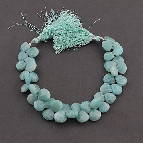 Perles d'amazonite cœur facetté pour fabriquer un bijou personnalisé unique à offrir