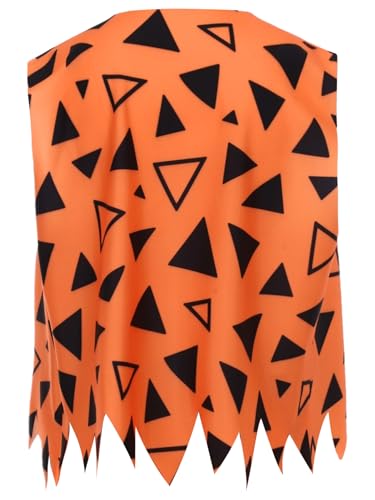 Kids Boys Jagged Trim Vest Caveman Tank Top Historical Stone Age Party Waistcoat with Inflatable Stick4