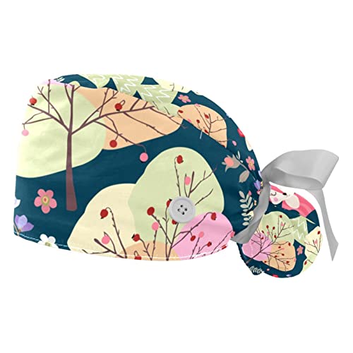 Chapeaux de Travail JDEZ avec Bandeau de Transpiration - Lot de 2 Casquettes Ajustables Motif Renard