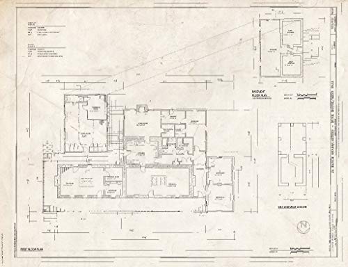 Historic Pictoric : Blueprint First Floor Plan & Basement Floor