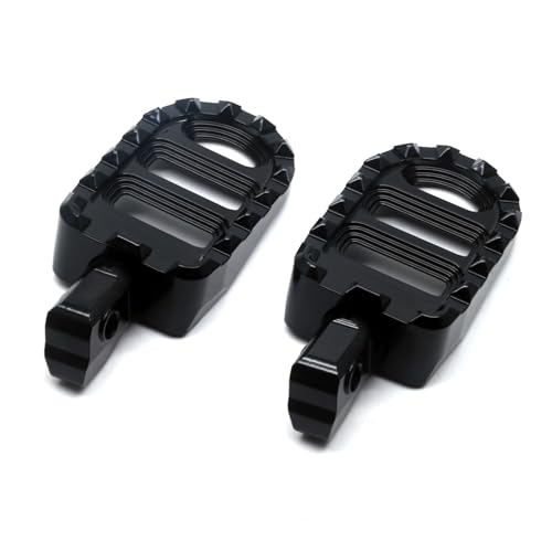 Image of MZS Motorcycle Foot Pegs, Front Rear Footpegs MX Serrated Wide Driver Passenger Pedal Rest CNC Black Compatible with Scout 2015-2025 / Scout Bobber 2018-2025 / Scout Bobber Sixty 2015-2025