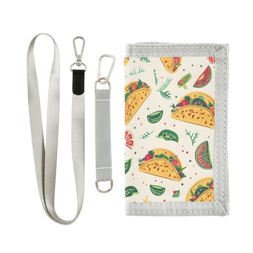 ALAZA Kids Wallets for Boys Girls Toddler Trifold Wallet Children Small Tacos Mexico Food with Zipper Coin Pocket