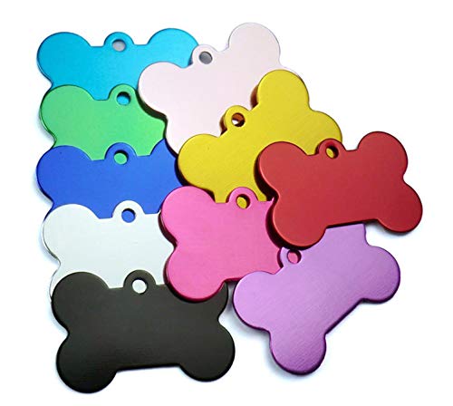 Knochenförmige Erkennungsmarke, 10 Stück Hundemarke Adressanhänger,Hundeknochenanhänger für Hunde und Katzen Haustier-Erkennungsmarke (38 mm)
