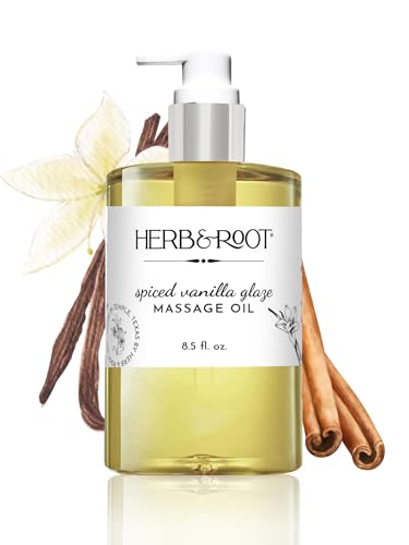 Spiced Vanilla Massage Oil with Warming Cinnamon, Made with Non-Sticky Plant-Based Oils That Leave The Skin Smooth