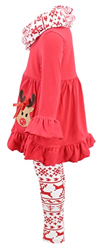 Image of Unique Baby Girls Kids Toddler 3pc Outfit Set Long Sleeve Cotton Blend Tunic Top Leggings and Scarf