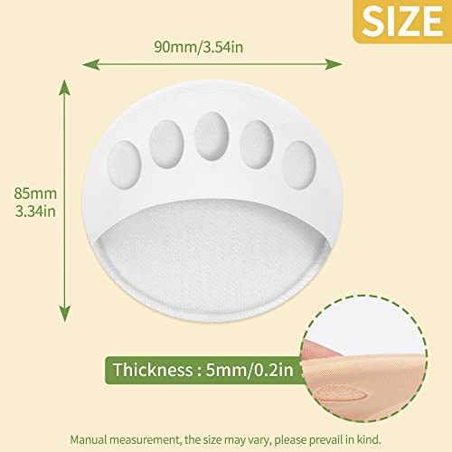 Image of SooGree Honeycomb Fabric Forefoot Pads, Invisible Metatarsal Socks Pads,Reusable Forefoot Pad Ball of Foot Cushions for Relieving Foot Fatigue (5 Pairs White)