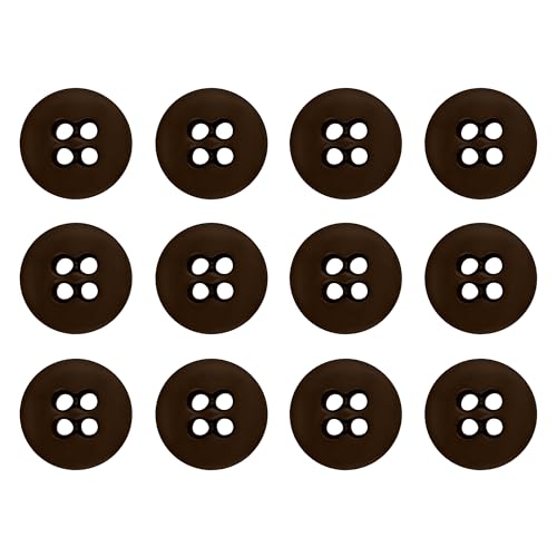ButtonMode Suspender Brace Buttons 17mm 27L Style 4 for Pants Trousers Overalls Denim Leather Army American Military Spec Industrial Strength Size 0.675 inch or 11/16 Brown Medium 12-Buttons