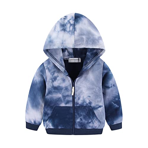 Image of Mud Kingdom Boy Zip Up Hoodie Sweatshirt with Hood Rainbow Patchwork