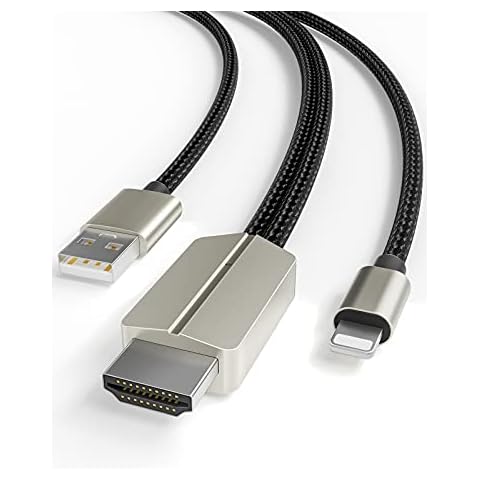 HDMI Adapter for iPhone to TV, YEHUA 1080P Lighting HDMI Digital AV Adapter Video & Audio Sync Screen Converter Plug & Play for iPhone, iPad to Projector, Monitor, HDTV Cover