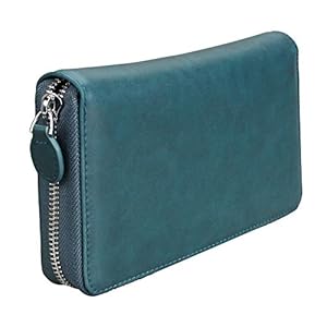 Creditcardhouder, vakken van leer met hoogwaardige ritssluiting, meerdere kaartsleuven, paspoort, portemonnee met veel…