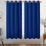 Diraysid Royal Blue Grommet Blackout Curtains for Bedroom Thermal Insulated Room Darkening Curtains Drapes, 52 x 72 inch, 2 Panels