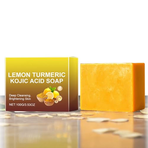 コウジ酸せっけん,kojic acid soap,固形石鹸,純粋に天然、レモンとターメリックの成分を含み、保湿と洗浄のバランスの取れた発達,長期使用に適した旅行用サイズ
