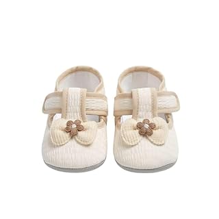CAPZNMORE Baby Booties for 3–9 Months | Soft Cotton Anti-Slip Infant Shoes with Cute Star Design | Comfortable Newborn Baby Shoes for Boys & Girls (Cream Flower, 3-9, UK Footwear Size System, Infant, Age Range, Medium, 3 Months, 9 Months)