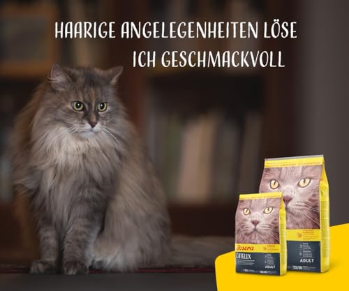 JOSERA Catelux (1 x 2 kg) | Adult | Premium Trockenfutter für ausgewachsene anspruchsvolle Katzen | Ente & Kartoffel | weizenfrei | mit diätische Fasern gegen Haarballen | Katzenfutter | 1er Pack