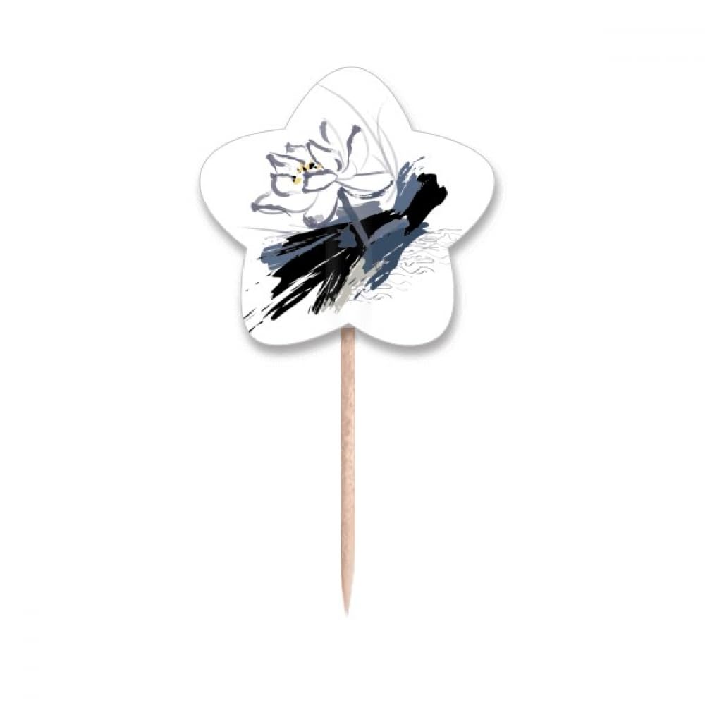Cure-dents fleur de lotus drapeaux étoiles encre pour éviter les mains sales lors de l'apéritif