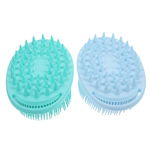 DINHEAROM 2 piezas Esponja Exfoliante de Silicona Doble Cara para Ducha Cepillo Corporal Suave y de Limpiar para Tipo de Con Anillo para Colgar para Familiar y