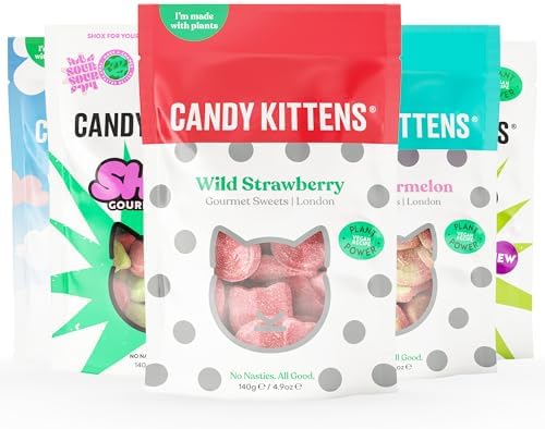 Candy Kittens Vegan Sweets Ultimate Selection, 18 x 140g, Gourmet Sweets Bundle - Sour Watermelon, Eton Mess, Very Cherry, Wanderlust, LOVES, Wild & Free & More - Ideal Vegan Gift Set