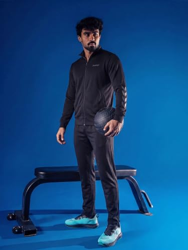 Image of hummel Promo Men's All weather Regular Fit Track Suit with Zipper and Pockets Comfortable Breathable Stretchable Soft Fabric For Everyday Use Ideal for Gym Training or Running Loungwear