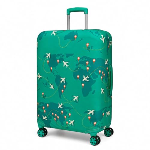 Image of Printed Luggage Cover for Traveling Bag & Suitcase - Stretchable & Scratchproof Trolley Protector with Velcro Lock & Lightweight Washable Material(Suitcase Not Included, Only Cover in Product)