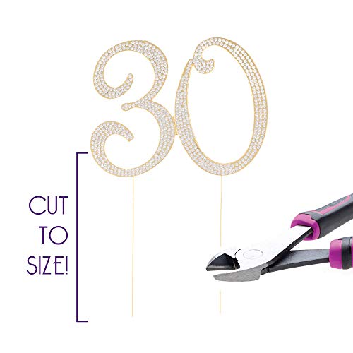 Ella Celebration 30 Cake Topper For 30Th Birthday Or Anniversary Gold Party Supplies & Decorations (Gold) #TOP4