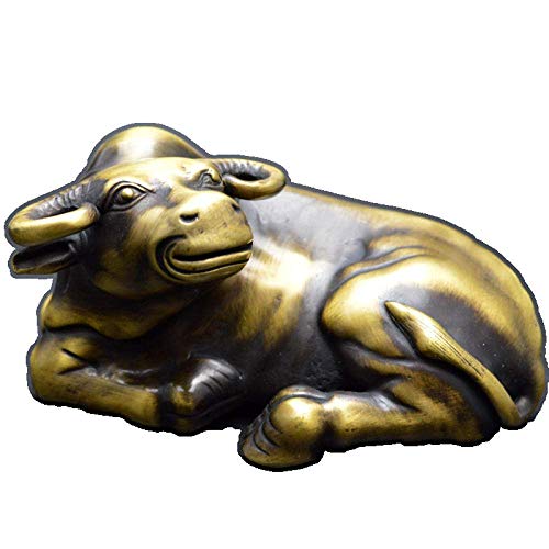 Statue de vache en cuivre pur H3TF5J | Sculpture artisanale d'art de luxe pour salon